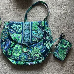 NWT Vera Bradley Purse and Wristlet Blue Rhapsody